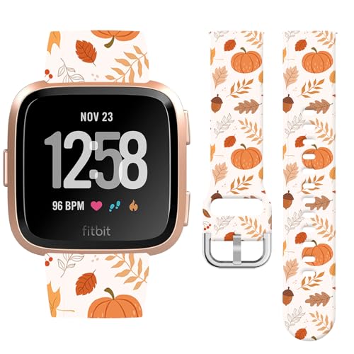 Watbro Armband für Thanksgiving, kompatibel mit Fitbit Versa/Lite/Fitbit Versa, 2 Bänder für Damen und Herren, weiches Silikon, niedliches Sport-Kürbis-Armband Watbro Armband für Thanksgiving, kompatibel mit Fitbit Versa/Lite/Fitbit Versa, 2 Bänder für Damen und Herren, weiches Silikon, niedliches Sport-Kürbis-Armband von Watbro