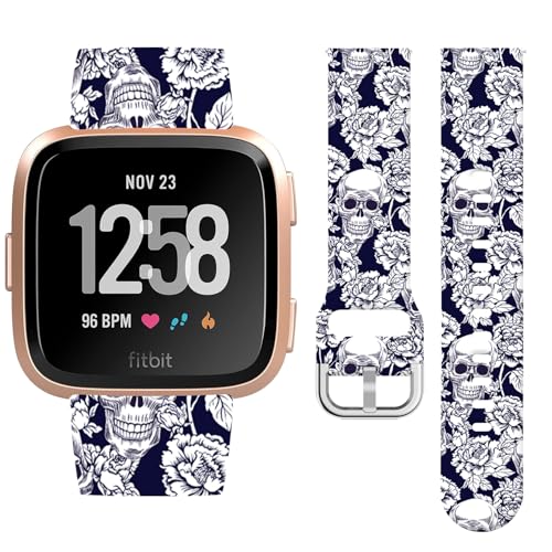 Watbro Halloween-Urlaubsband, kompatibel mit Fitbit Versa/Lite/Fitbit Versa, 2 Bänder für Damen und Herren, weiches Silikon, niedliches Sport-Kürbis-Armband Watbro Halloween-Urlaubsband, kompatibel mit Fitbit Versa/Lite/Fitbit Versa, 2 Bänder für Damen und Herren, weiches Silikon, niedliches Sport-Kürbis-Armband von Watbro