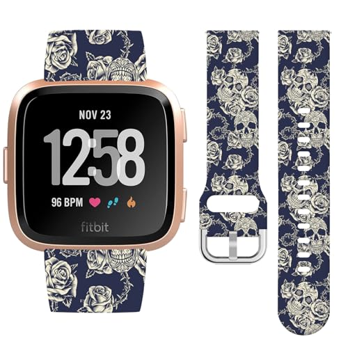Watbro Halloween-Urlaubsband, kompatibel mit Fitbit Versa/Lite/Fitbit Versa, 2 Bänder für Damen und Herren, weiches Silikon, niedliches Sport-Kürbis-Armband von Watbro