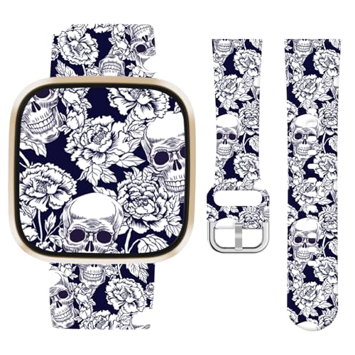 Watbro Halloween-Urlaubsband, kompatibel mit Fitbit Versa 3 / Sense / Fitbit Versa 4 / Sense 2, für Damen und Herren, weiches Silikon, niedlich, sportlich, Kürbis-Armband von Watbro