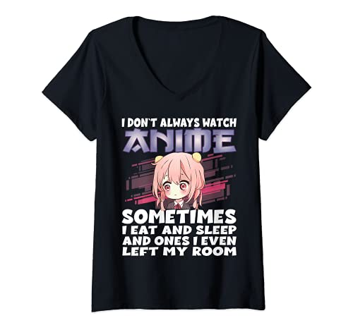 Damen Watch Anime Girl Graphic Manga Anime Merch Japanisch T-Shirt mit V-Ausschnitt von Watch Anime Merch Japan Kawaii Manga Otaku