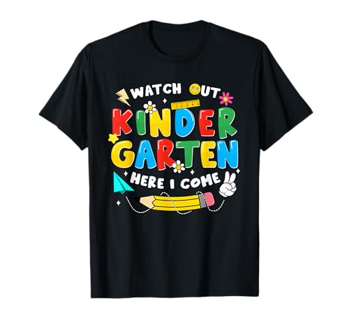 Aufgepasst Kindergarten Hier komme ich Kinder zurück zur Schule T-Shirt Aufgepasst Kindergarten Hier komme ich Kinder zurück zur Schule T-Shirt von Watch Out Kindergarten Back To School Kids