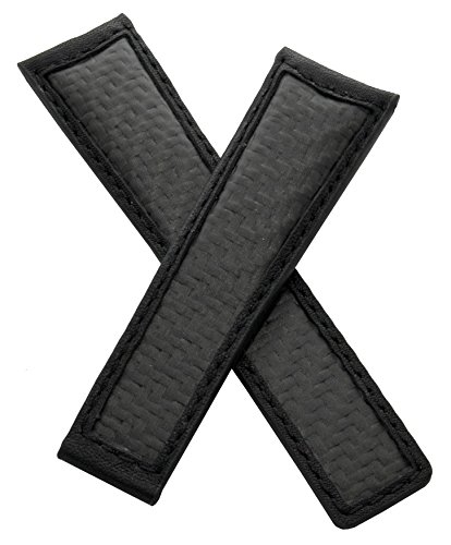 Schwarz Lederband mit echt Carbon Faser fügt zu Passform Grand Carrera Modelle mit fc5037/9/55 Schließe von Watch Strap World
