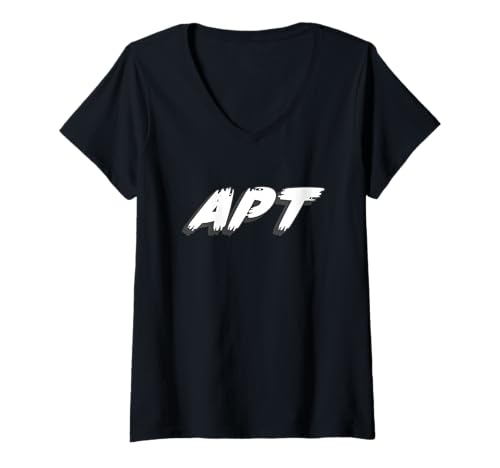 Damen APT | Apateu 2000's Song Music International T-Shirt mit V-Ausschnitt von Watch TV Movies & Books on Radio Computer Streams