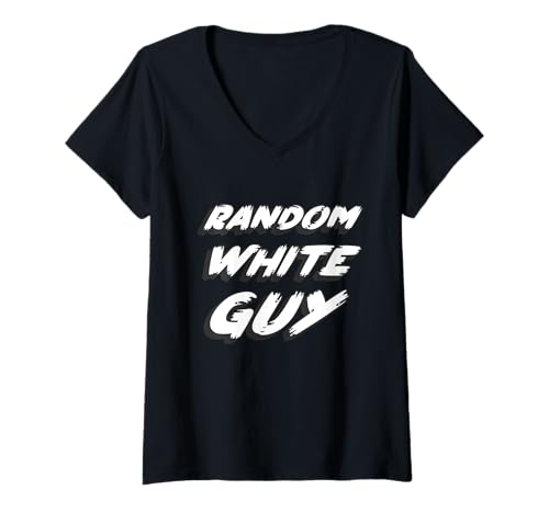 Damen Random White Guy | Lustige Humorkomödie Normal T-Shirt mit V-Ausschnitt von Watch TV Movies & Books on Radio Computer Streams
