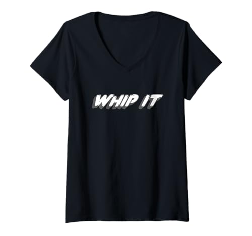 Damen Whip It | Whip it Good 1980's Music 80's T-Shirt mit V-Ausschnitt von Watch TV Movies & Books on Radio Computer Streams