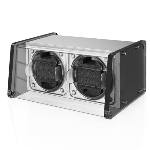Watch Winder Smith Uhrenbeweger Mit 12-Punkt-Positionieranschlag - für 2 Uhren - für großen Herren Automatikuhren (Grau) von Watch Winder Smith