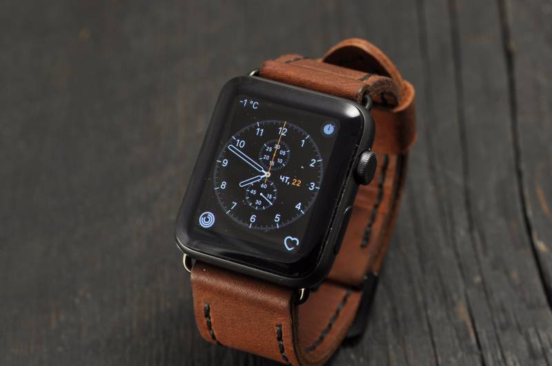 Apple Leder Uhrenarmband 44mm 42mm 40mm 38mm Iwatch Band, Watch Armband, Band Serie 1 2 3 4 5 Handgefertigt von WatchSoviet