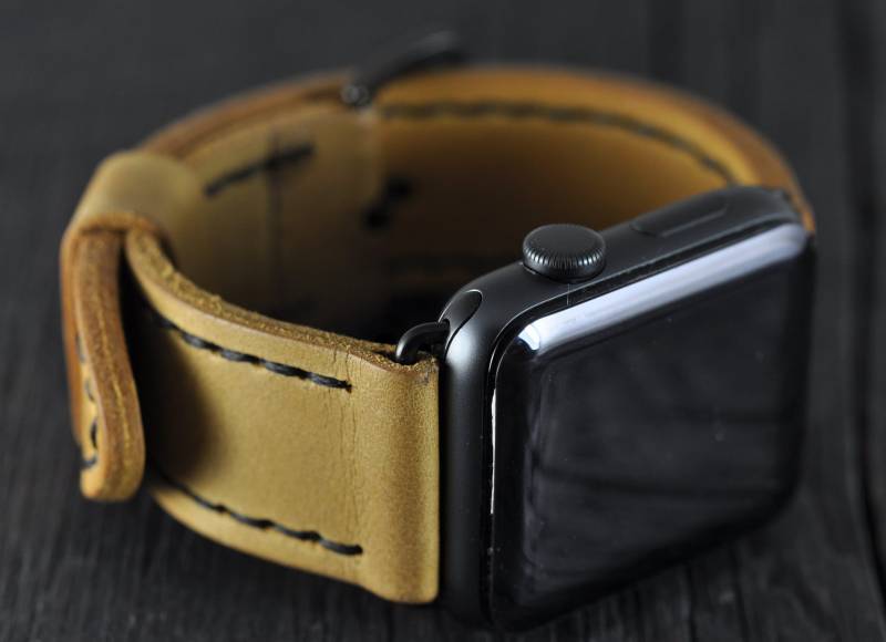 Apple Watch Band 42mm 40mm 44mm 38mm Iwatch Band, Armband, Serie 1 2 3 4 5 Gelb Apfelband, Personalisierung von WatchSoviet