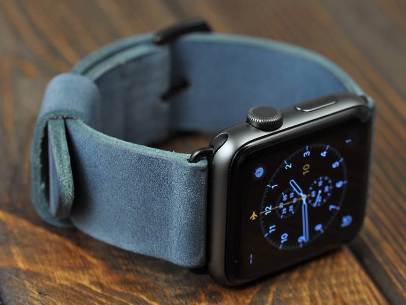 Apple Watch Band Serie 6 5 4 3 2 1, 44mm 40mm 42mm 38mm Iwatch Band, Armband, Blu - Personalisierung von WatchSoviet