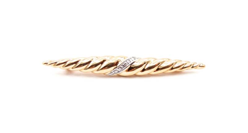 750 Gelbgold Und Diamanten Rope Design Pin - Massivgold Brosche 5 Runde G H Farbe Vs1 Haarspange Gewicht 5.8 Gramm #4436 750 Gelbgold Und Diamanten Rope Design Pin - Massivgold Brosche 5 Runde G H Farbe Vs1 Haarspange Gewicht 5.8 Gramm #4436 von WatchandWares