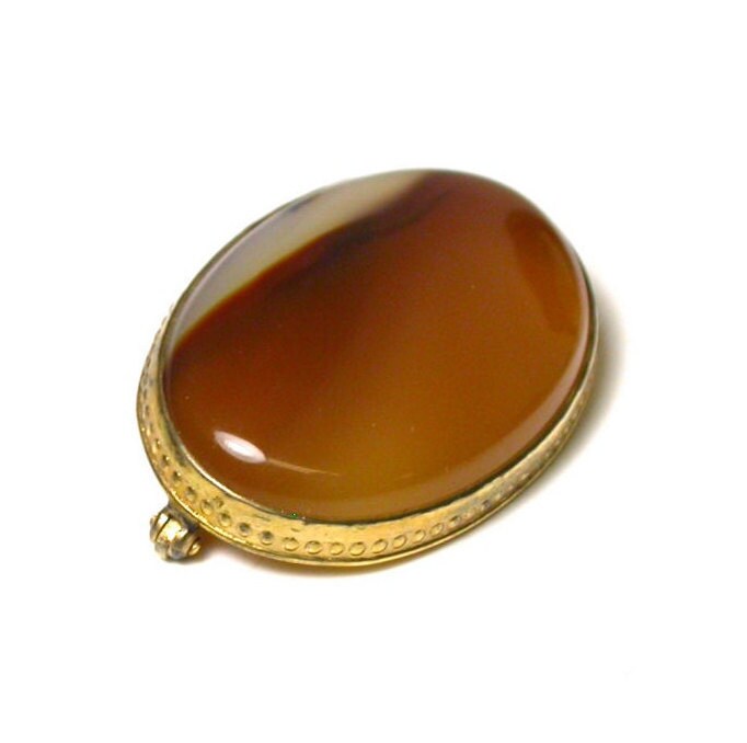 Karneol Brosche - Vergoldete Ovale Pin Braun Karamel Farbe Geschenke Für Sie # 1141 von WatchandWares