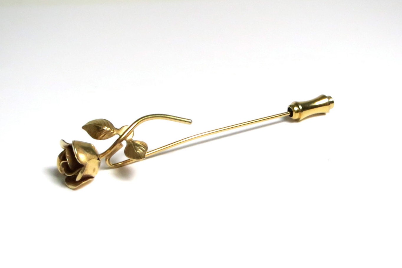 Rose Pin - Vintage Gold Ton Hut Floral Bud Brosche Kostüm Schmuck Geschenke Für Sie von WatchandWares