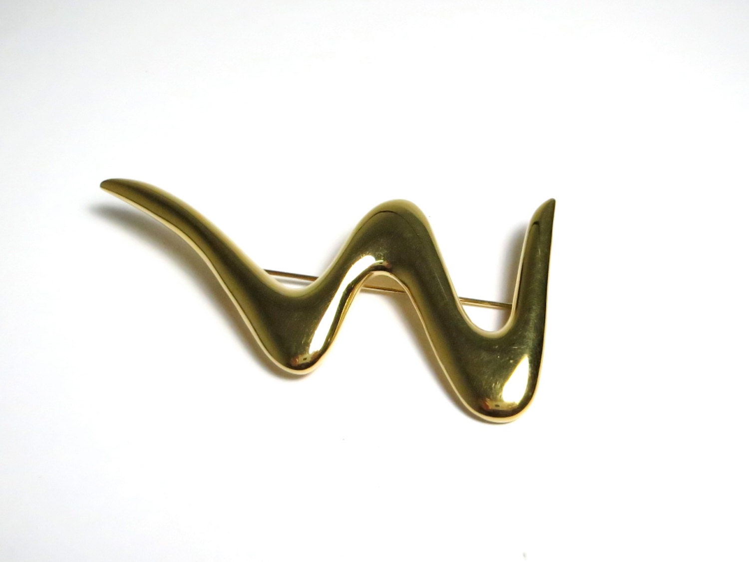 Trifari Gold-Ton Brosche - Scribble Zick-Zack Blitz # 1497 von WatchandWares