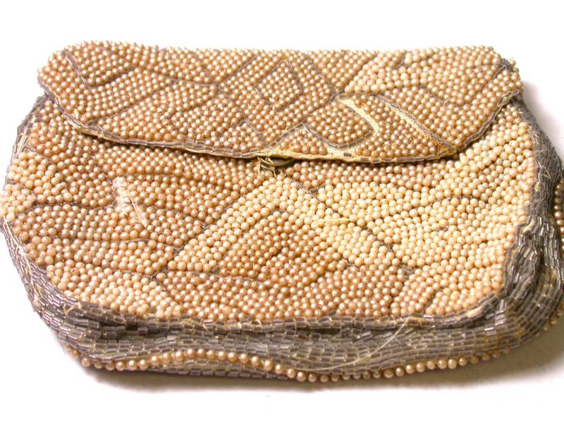 Vintage Perlen Und Mock Pearl Geldbörse - Made in Belgien Elegante Tasche Abend Handtasche von WatchandWares