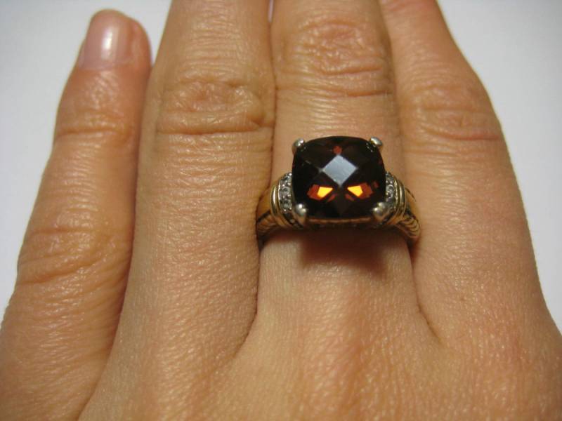 Gold Über Sterling Silberring, Größe 6, 5 Braun Cz Vintage Gold Über Sterling Silberring, Größe 6, 5 Braun Cz Vintage von WatchesAndJewels