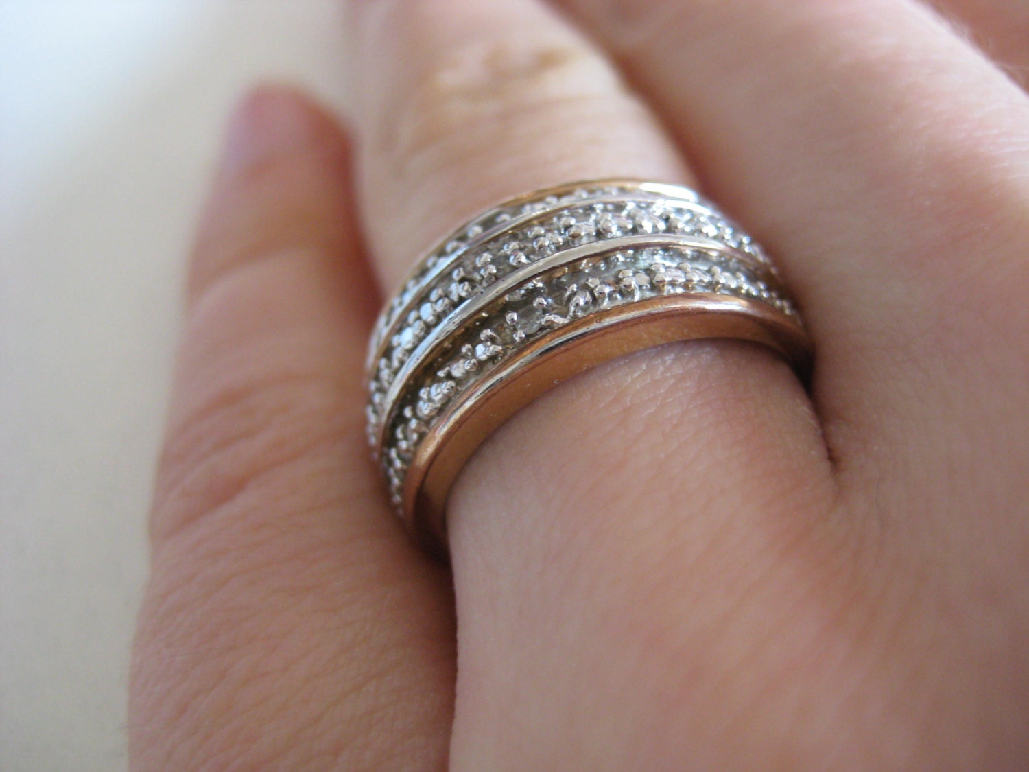 Gold Über Vintage Sterling Silber Ring, Größe 6, 5, Super Zustand Gold Über Vintage Sterling Silber Ring, Größe 6, 5, Super Zustand von WatchesAndJewels