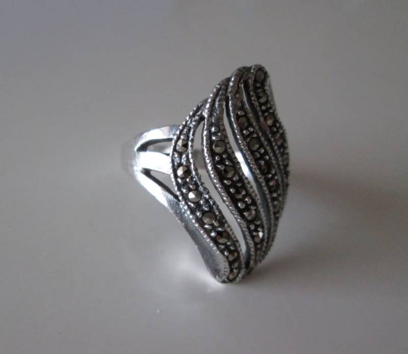Jahrgang Marcasites Sterling Silber Ring-Größe 5, 5 Jahrgang Marcasites Sterling Silber Ring-Größe 5, 5 von WatchesAndJewels