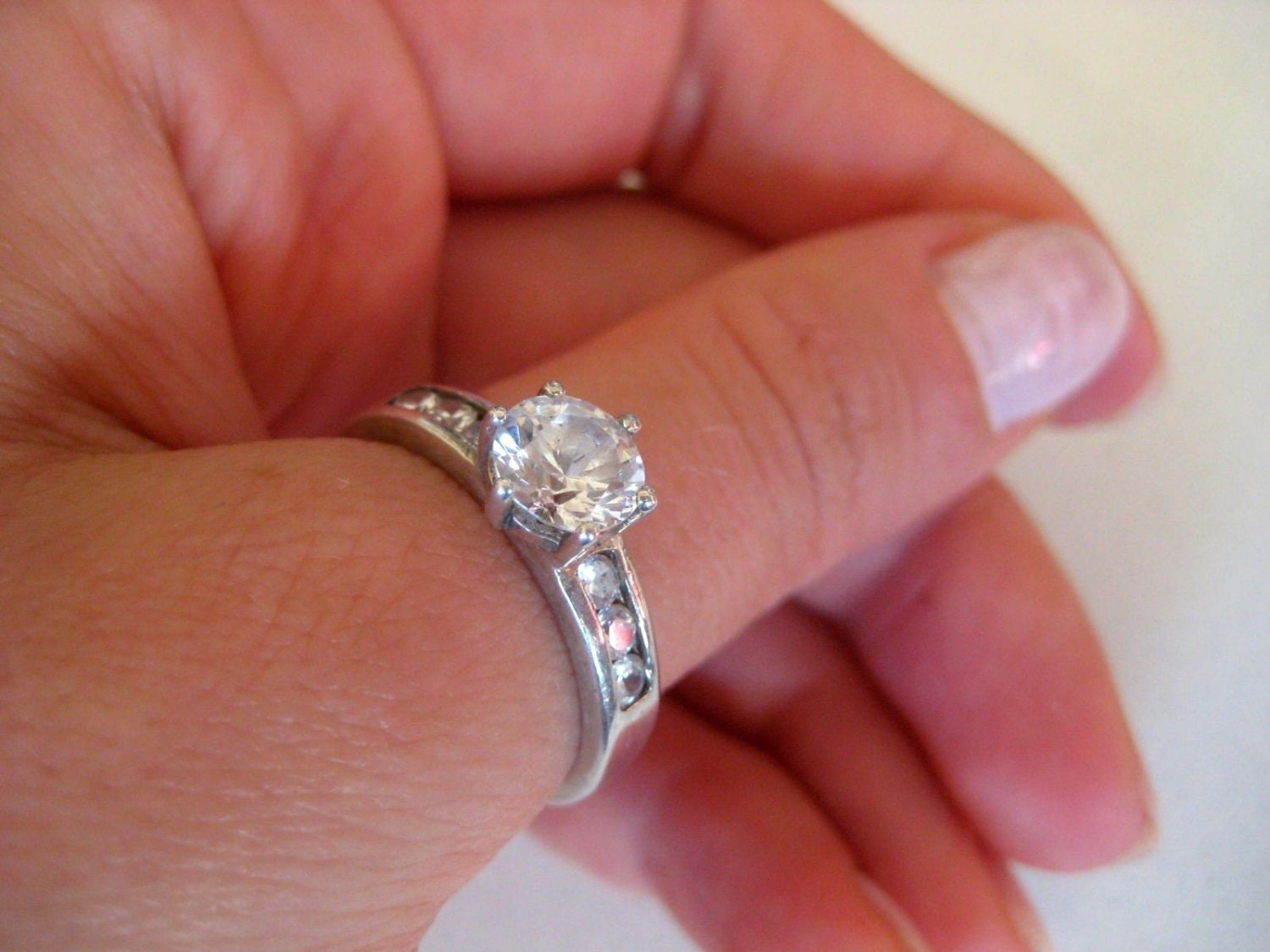 Klar, Edelstein Vintage Sterlingsilber Ring, Größe 9, 5 Klar, Edelstein Vintage Sterlingsilber Ring, Größe 9, 5 von WatchesAndJewels