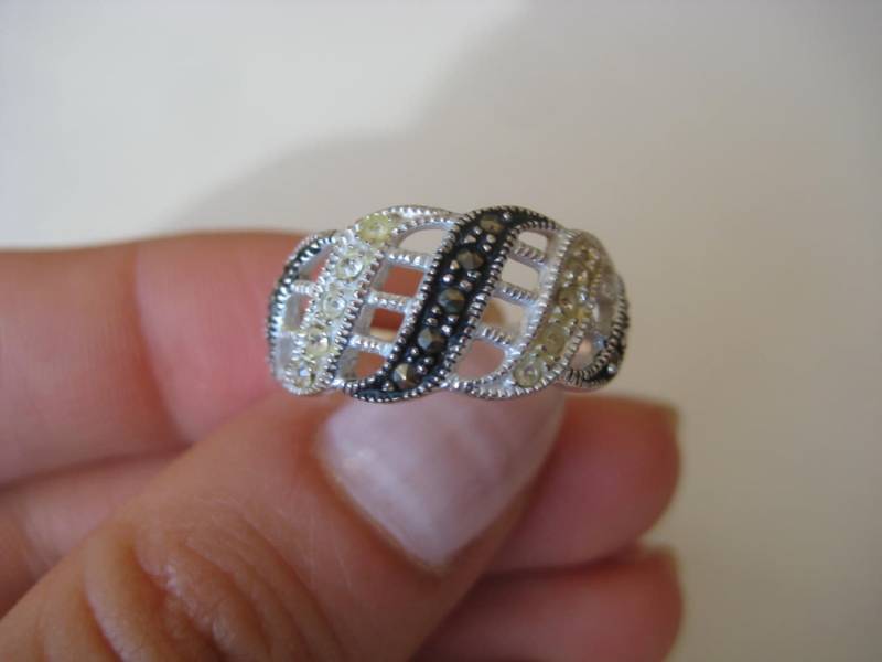 Markasiten Sterling Silber 925 Vintage-Ring, Größe 6, 5 Markasiten Sterling Silber 925 Vintage-Ring, Größe 6, 5 von WatchesAndJewels