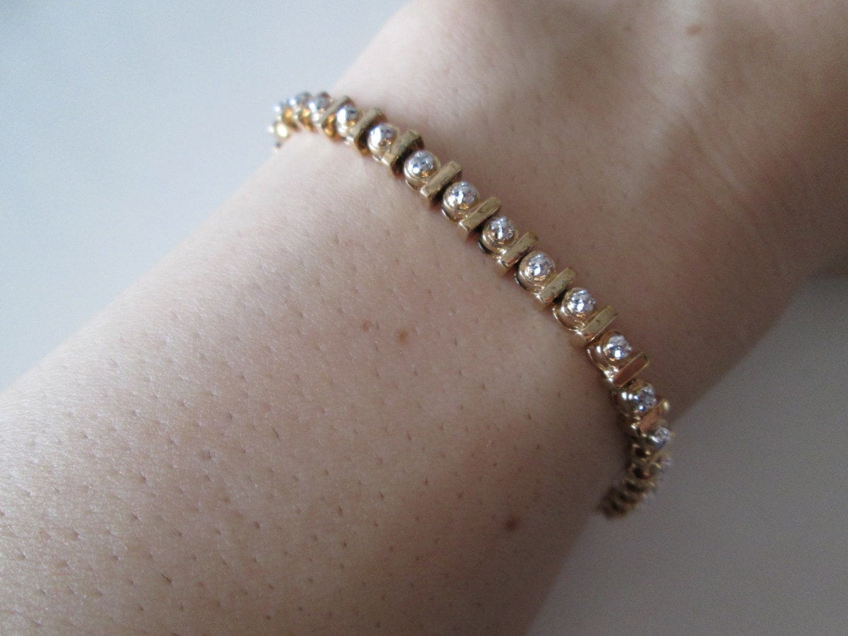 Neue Gold Über Link-Armband 925 Sterling Silber Damen Neue Gold Über Link-Armband 925 Sterling Silber Damen von WatchesAndJewels