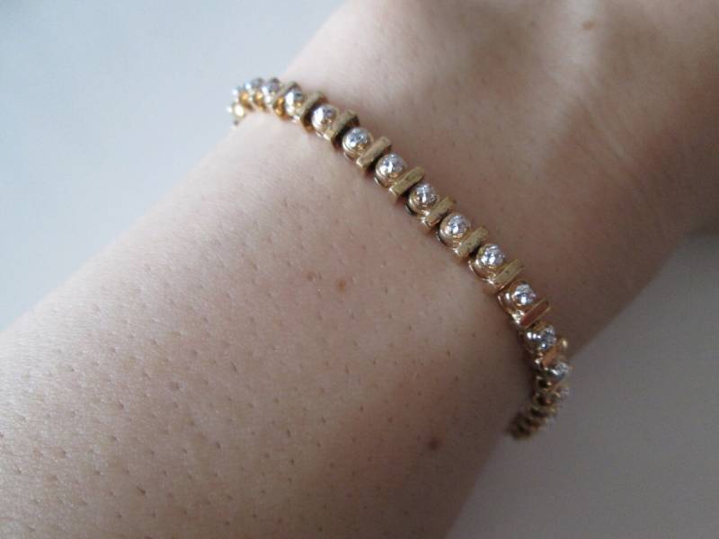Neue Gold Über Link-Armband 925 Sterling Silber Damen Neue Gold Über Link-Armband 925 Sterling Silber Damen von WatchesAndJewels