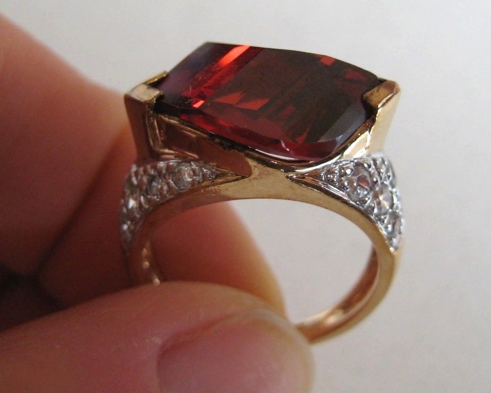 Neue Gold Über Sterling Silber Cognac Farbe Edelstein-Ring, Größe 7 Neue Gold Über Sterling Silber Cognac Farbe Edelstein-Ring, Größe 7 von WatchesAndJewels