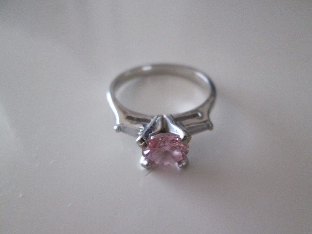 Rosa Und Klaren Edelstein Sterling Silber Vintage-Ring, Größe 8 Rosa Und Klaren Edelstein Sterling Silber Vintage-Ring, Größe 8 von WatchesAndJewels