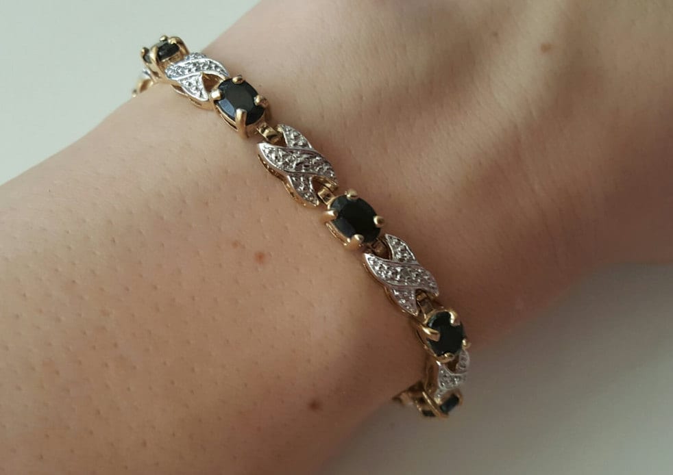 Saphir Edelstein Gold Über 925 Sterling Silber Damen Verbindung Bracelet Saphir Edelstein Gold Über 925 Sterling Silber Damen Verbindung Bracelet von WatchesAndJewels
