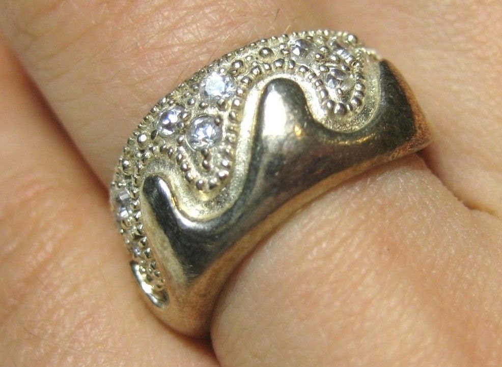 Wave Kristall Vintage Sterling Silber Band Ringgröße 6, 5 Wave Kristall Vintage Sterling Silber Band Ringgröße 6, 5 von WatchesAndJewels