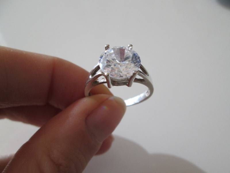 sterling Silber Vintage Klar Edelstein-Band-Ring, Größe 7, 5 sterling Silber Vintage Klar Edelstein-Band-Ring, Größe 7, 5 von WatchesAndJewels