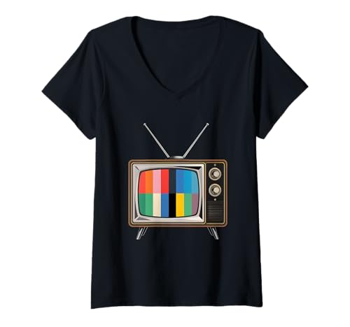 Damen TV Tube TV T-Shirt mit V-Ausschnitt Damen TV Tube TV T-Shirt mit V-Ausschnitt von Watching TV