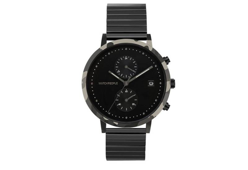 Watchpeople Multifunktionsuhr Cosmo Camouflage Flex WP 051-04, flach, Datumsanzeige, Dual-Time, easy release Band von Watchpeople