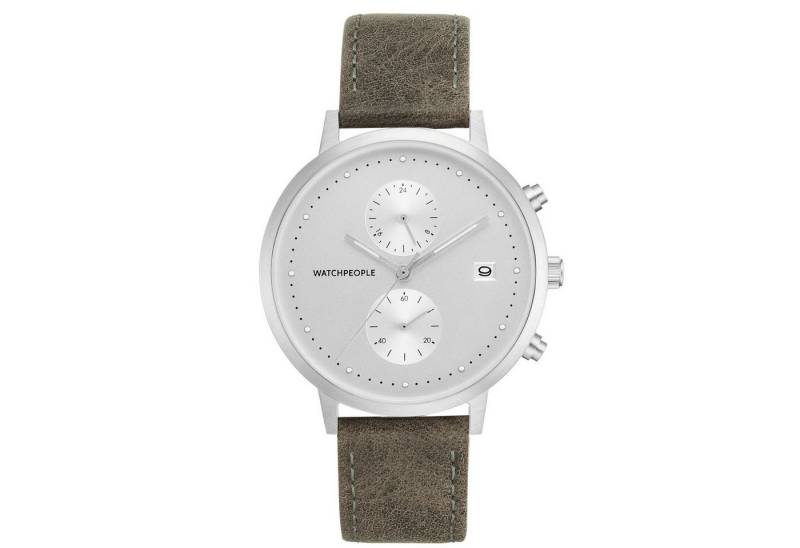 Watchpeople Multifunktionsuhr Cosmo WP 047-01, flach, Datumsanzeige, Dual-Time, easy release Band von Watchpeople