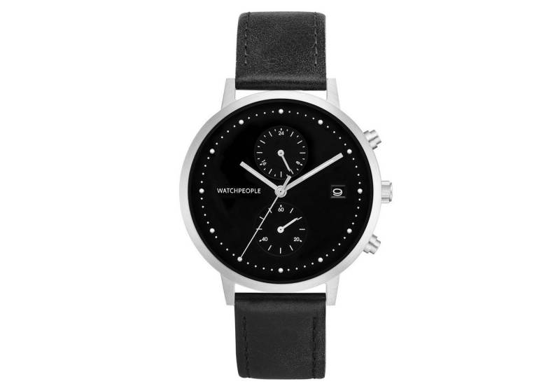 Watchpeople Multifunktionsuhr Cosmo WP 048-01, flach, Datumsanzeige, Dual-Time, easy release Band von Watchpeople