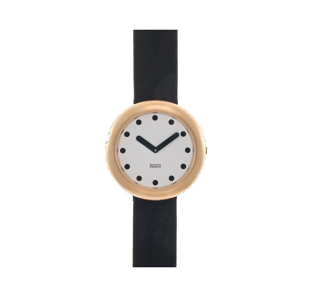 Watchpeople Quarzuhr Damen Armbanduhr Liz Edelstahl Gold Lederband Olive Weiß WP-9000193, flach und leicht, schwarze Zeiger, versenkte Krone im Gehäuse Watchpeople Quarzuhr Damen Armbanduhr Liz Edelstahl Gold Lederband Olive Weiß WP-9000193, flach und leicht, schwarze Zeiger, versenkte Krone im Gehäuse von Watchpeople