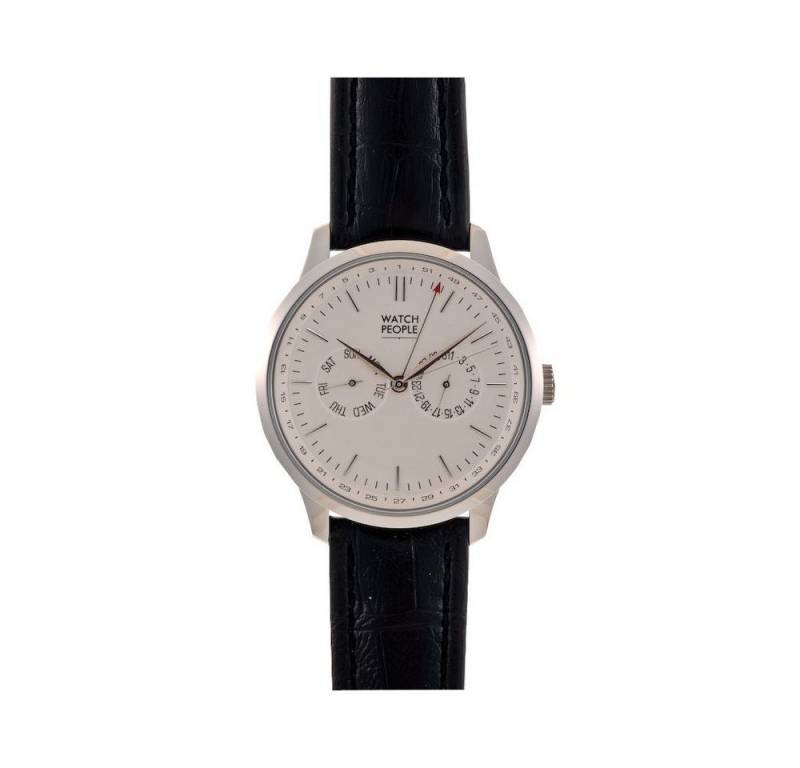 Watchpeople Quarzuhr Herren Multifunktionsuhr Tyro Edelstahl Schwarz Silber WP-9000555, Wochentag, Tag, Kalenderwoche Watchpeople Quarzuhr Herren Multifunktionsuhr Tyro Edelstahl Schwarz Silber WP-9000555, Wochentag, Tag, Kalenderwoche von Watchpeople