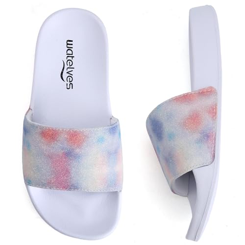 WateLves Badelatschen Kinder Sommer Hausschuhe Badeschlappen Jungen Mädchen Rutschfeste Dusch Badeschuhe Strand Sandalen(Fantasie Farbe 36/37EU) von WateLves