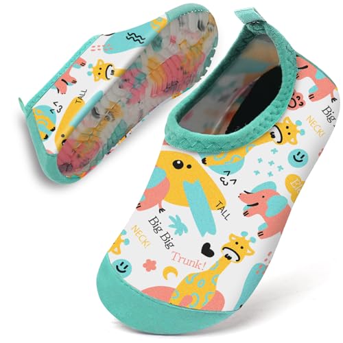 Badeschuhe Baby Kinder Wasserschuhe Schwimmschuhe Mädchen Strandschuhe Badesoken Kleinkind Aquaschuhe Barfuss Schuhe(Zoo,26/27) von WateLves