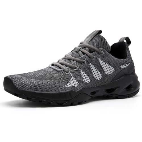 WateLves Laufschuhe Herren Damen Turnschuhe Atmungsaktiv Sportschuhe Leichtgewichts rutschfeste Walkingschuhe (101 grau, 42EU) von WateLves