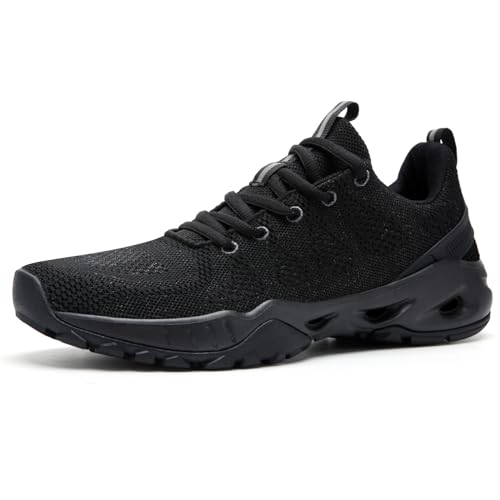 WateLves Laufschuhe Herren Damen Turnschuhe Atmungsaktiv Sportschuhe Leichtgewichts rutschfeste Walkingschuhe (101 schwarz, 39EU) von WateLves