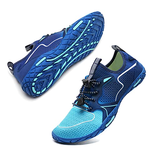 Badeschuhe Herren Damen Barfußschuhe Wasserschuhe Schwimmschuhe Strandschuhe für Surfen,Tauchen,Bootfahren,Gymnastik Fitness (19 Blau, 39EU) von WateLves