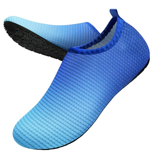 WateLves Badeschuhe Herren Damen Wasserschuhe Strandschuhe Schwimmschuhe Aquaschuhe Schnell Trocknend Barfußschuhe Breathable Surfschuhe Unisex Beach Pool Yoga(Gradient Blau 42/43) von WateLves