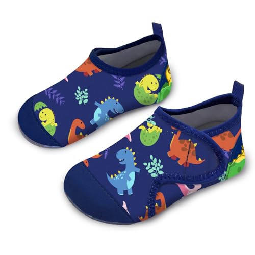 Badeschuhe Kinder Strandschuhe Schwimmschuhe Jungen Baby Wasserschuhe Schnell Badesoken Aquaschuhe Trocknend Barfuss Schuhe（Dinosaurier Marine 34/35） von WateLves