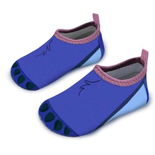 Badeschuhe Kinder Strandschuhe Schwimmschuhe Jungen Baby Wasserschuhe Schnell Badesoken Aquaschuhe Trocknend Barfuss Schuhe（Bärentatze Blau 28/29） von WateLves