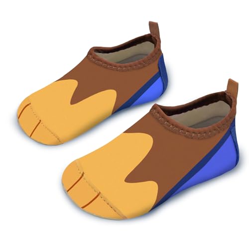 Badeschuhe Kinder Strandschuhe Schwimmschuhe Jungen Baby Wasserschuhe Schnell Badesoken Aquaschuhe Trocknend Barfuss Schuhe（Hundepfote Gelb 34/35） von WateLves