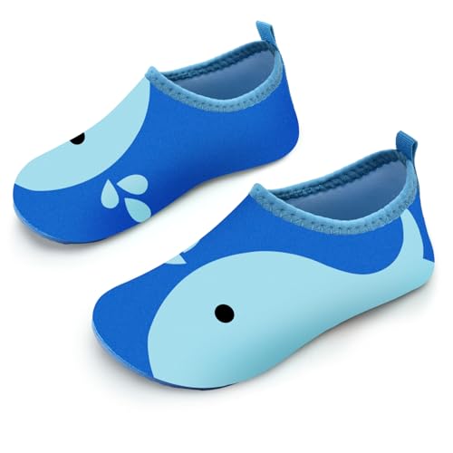 Kinder Badeschuhe Schwimmschuhe Wasserschuhe Mädchen Baby Strandschuhe Aquaschuhe Schnell Trocknend für Beach Pool(Hellblau,32/33 EU) von WateLves