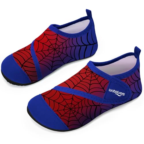 Badeschuhe Strandschuhe Schwimmschuhe Wasserschuhe Junge Baby Aquaschuhe Schnell Trocknend Barfuss Schuh für Kinder Beach Pool（ZZW RotBlau 20/21） von WateLves
