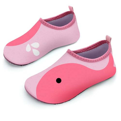 Kinder Badeschuhe Schwimmschuhe Wasserschuhe Mädchen Baby Strandschuhe Aquaschuhe Schnell Trocknend für Beach Pool(Pinkish,30/31 EU) von WateLves
