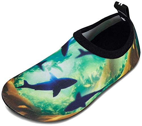 Badeschuhe Strandschuhe Wasserschuhe Aquaschuhe Schwimmschuhe Surfschuhe Wassersport Beach Pool Surfen Damen Herren(Hc.Hai,34/35 EU) von WateLves